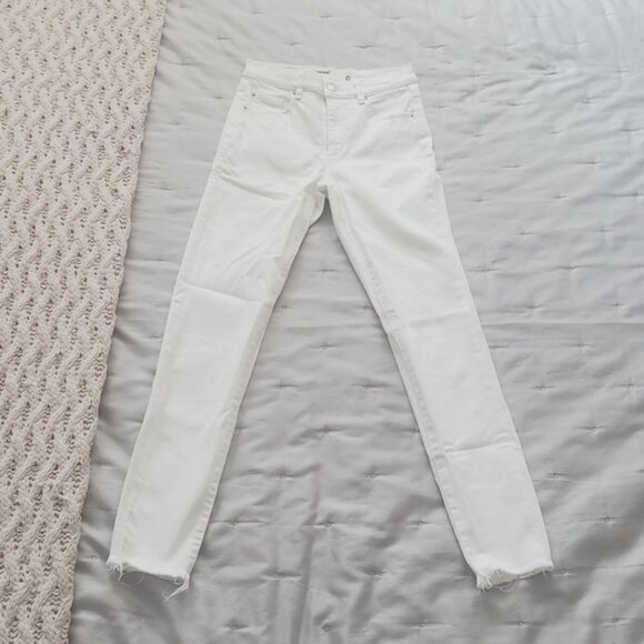GARAGE White Retro High Rise Skinny Fringe Jeans - Picture 16 of 16